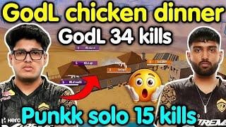 Godlike chicken dinner  34 kills domination and Punkk solo 15 kills 