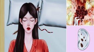 Asmr removing lice from hair | Lice check | Scalp treatment animation | Cartoo_net