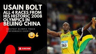 Usain Bolt all four 100m races he ran at the 2008 Summer Olympics Games #beijing #china #olympics