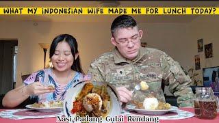 American Husband's Reaction Eating Nasi Padang, Young Jackfruit Curry, Beef Rendang in Germany