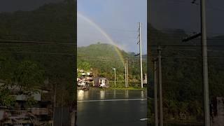 End of the rainbow. First time to see a rainbow this close.