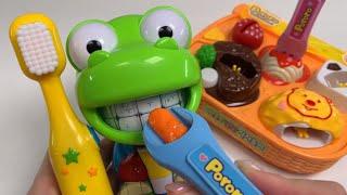 [toy asmr] Pororo Eating and Brushing Teeth ASMR 뽀로로 밥먹고 양치하기 Satisfying Unboxing video No music