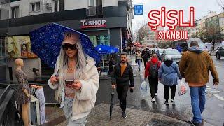 Rainy Day in Sisli Istanbul | Walking Tour Through the Heart of the City