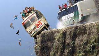 Amazing Dangerous Truck & Bus Operator Skills | Fastest Crossing Muddy Road Truck Driving