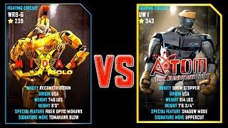REAL STEEL WRB MIDAS GOLD (CHAMPION)(239) VS Atom (343) New Robots UPDATE (Живая сталь)