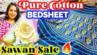Sawan Sale: Pure Cotton Bedsheet Market Barabazar Kolkata | Bedcover Market Kolkata | Arti Bedcover