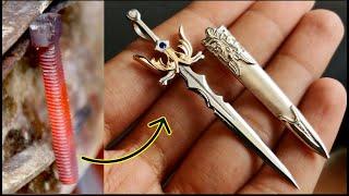 turning rusty bolt into sword pendant - sword pendant making