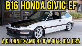 B16 swapped Honda Civic EF Hatch. A Pristine example of a 90’s JDM ERA. The VTEC sounds amazing