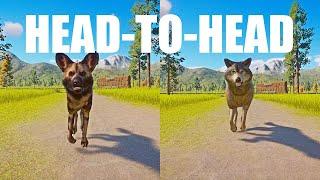 Timber Wolf vs African Wild Dog A Head to Head Speed Race in Planet Zoo