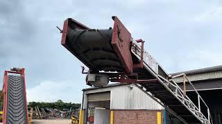 REF 7772 SWIFT LIFT EURO 140X ELEVATOR, 13M LONG WITH A 600MM WIDE CHEVRON BELT.