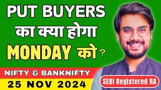 Nifty and BankNifty Prediction for Monday, 25 Nov 2024 | BankNifty Options Monday | Rishi Money