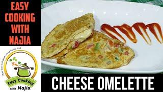 Cheese Omelette, Vegetable Cheese Omelette, Easy Cheese Omelette, Easy Cooking with Najia