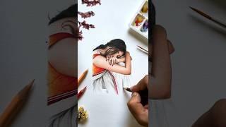 Indian Girl in Saree Drawing ️ ️| #girl #saree #drawing #shorts #art #viral #youtubeshorts