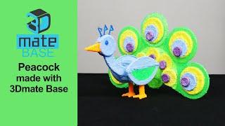 Peacock made with 3Dmate BASE - 3D Pen Mat