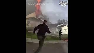First responders rush to save firefighter after house explosion