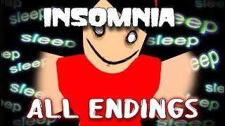 Insomnia - Full Gameplay - All Endings + All Badges  [Roblox]