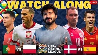 Portugal v Poland | Denmark v Spain Live Score UEFA Nation League 2024 | LIVE Reaction & Watchalong