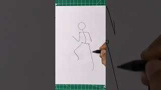 stickman to angry chainsawman speed drawing #shorts