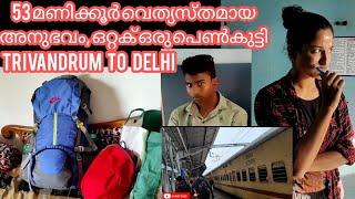 TRIVANDRUM TO DELHI TRAIN TRAVEL // ഒറ്റക് ഒരു പെൺകുട്ടി യാത്ര ചെയുബോൾ നേരിടുന്ന പ്രശ്നം ‍️