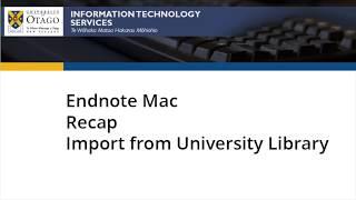Importing from the University of Otago library into Endnote on Macintosh