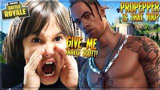 TROLLING LITTLE KID WITH *NEW* TRAVIS SCOTT SKIN "GLITCH" ON FORTNITE! | ProPepper Fortnite Trolling