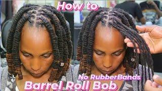 The Perfect Barrel Roll Bob Tutorial / No Rubber Bands. Long Dreadlocks styles for women.