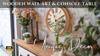Enhance Your Home Decor: Stunning Wooden Wall Art, Elegant Console Table & Unique Decorative Accents