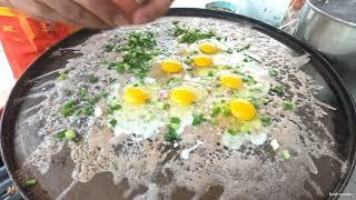 Fried Oyster Omelette (Or Chien) - Malaysia Streetfood