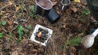 Dayhike coffee break. Canteen Kit in use