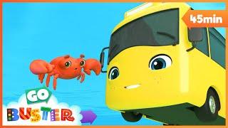 Baby Shark Family - Playing in the Ocean | Go Buster - Bus Cartoons & Kids Stories