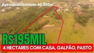 [596]CHÁCARA NO CARAÁ COM 4 HECTARES, CASA,  PASTO, GALPÃO, FRUTÍFERAS, PRÓXIMO AO CENTRO R$195MIL