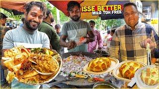 INCREDIBLE Pro Max Delhi Street Food  Kishore Tadka Chole Kulche Bhature, Pull Apart Garlic Bread