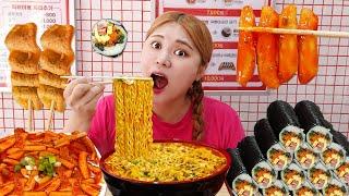 MUKBANG 하이유의 분식집 떡볶이 라면 먹방! Spicy Teokbokki & gimbap Eating Sound | HIU 하이유