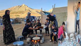 Nomadic life: from plastering to evening meal with local bread