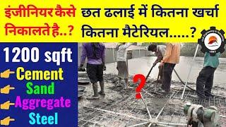 Quantity of Material and Cost Calculation for 1200 sqft Slab | छत ढलाई में कितना खर्चा आता है, कैसे