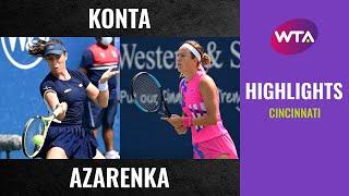 Johanna Konta vs. Victoria Azarenka | 2020 Cincinnati Semifinal | WTA Highlights