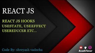 REACT JS HOOK | react js hook course | how to implement hook in react js | avadh tutor