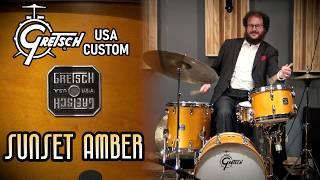 Incredible Bop kit! Gretsch USA Custom Square Badge - Sunset Amber