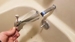 Bathtub Spout with Diverter Replacement. Fix Leaking Tub Spout  -Jonny DIY