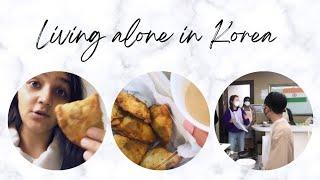 Living alone in Korea - First time making samosas (Indian snack)  | Indian in korea 