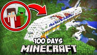 100 DAYS In The JUNGLE After The AIRPLANE CRASH In Minecraft - Maizen Mizen Mazien Parody