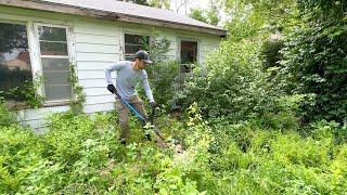 The owner was found DECEASED on his porch and his lawn has gone UNTOUCHED since