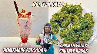 Chicken Palak Chutney Cheese Kabab | How To Make Falooda At Home | Ramzan Day 2 Special Iftar Recipe