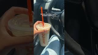 trying natalie zacek’s dunkin donuts iced coffee order️