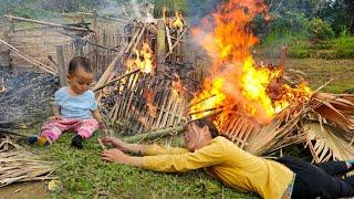 The single mother's small house collapsed and her husband went missing