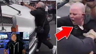 She TRIED to Stop an ICE Truck - LMAO