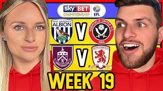 CHAMPIONSHIP WEEK 19 PREDICTIONS