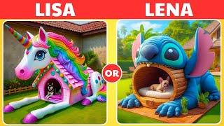 Lisa or Lena  | UNICORN vs STITCH | #lisa #lena #lisaorlena #lisaandlena #viral #lisa #lena#101