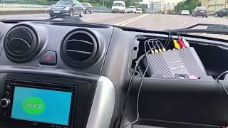 DVB-T2 CAR RECEIVER 4 ANTENNA / 4 TUNER ROAD TEST IN MOSCOW RUSSIA