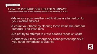 TEMA urges Tennesseans to be prepared as Helene rolls through